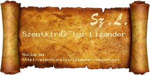Szentkirályi Lizander névjegykártya